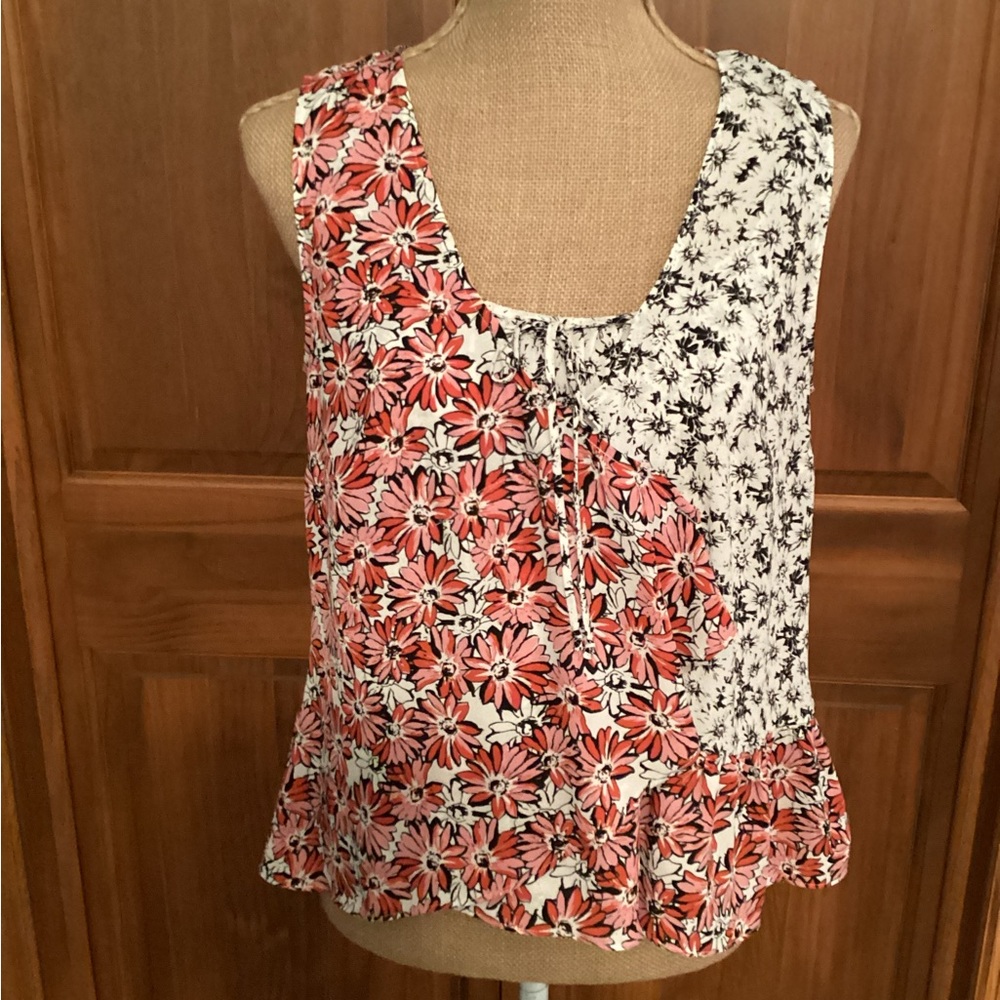 CAbi Seraphina 2 Piece Layered Red and Pink Sleeveless Asymmetrical Tank Top